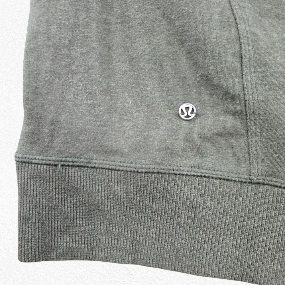 Lululemon Olive Gray Asymmetrical Zip Jacket Cotton Men's Sweatshirt Size Medium